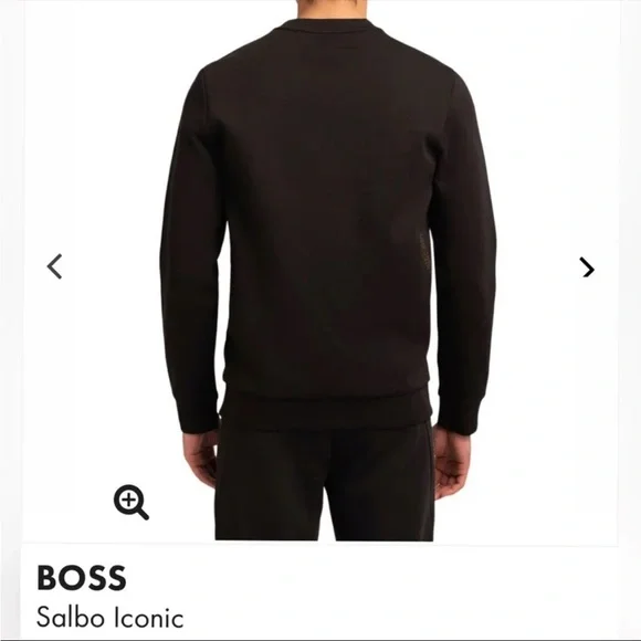 NWT’s Hugo Boss Crewneck Sweatshirt Black/Gold Pixellated Men's Size Small